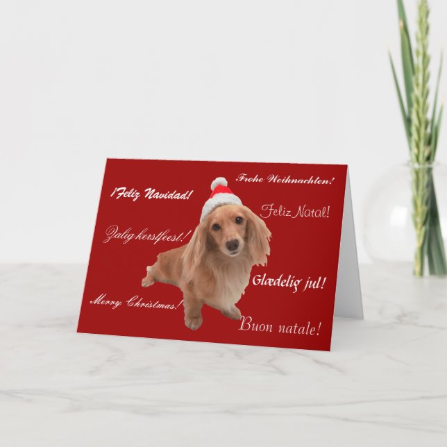 Tarjeta de navidad “perro basset” la navidad (Anverso)