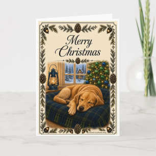 Tarjeta de Navidad - Perro Durmiendo