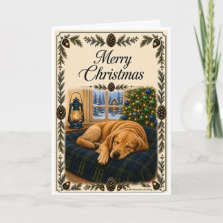 Tarjeta de Navidad - Perro Durmiendo