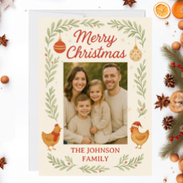 Tarjeta de Navidad personalizable con foto de poll