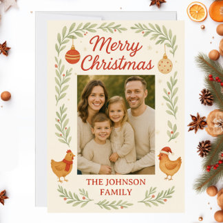 Tarjeta de Navidad personalizable con foto de poll