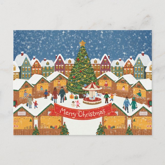 Tarjeta de Navidad personalizable y editable (Anverso)