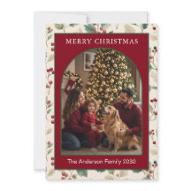 Tarjeta de Navidad personalizada con 5 fotos con a