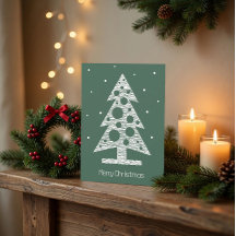Tarjeta de Navidad personalizada con árbol de arte