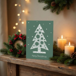 Tarjeta de Navidad personalizada con árbol de arte