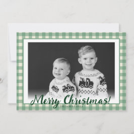 Tarjeta de Navidad personalizada con cuadro verde