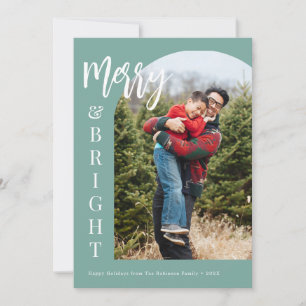 tarjeta de Navidad personalizada con foto alegre y
