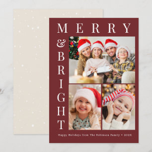 tarjeta de Navidad personalizada con foto alegre y