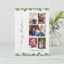 Tarjeta de Navidad personalizada con foto de Feliz
