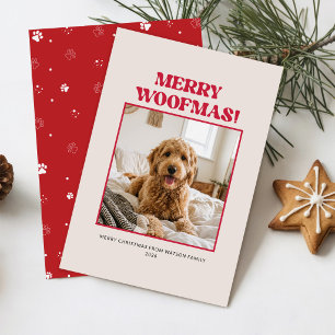 Tarjeta de Navidad personalizada con foto de perro