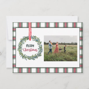 Tarjeta de Navidad personalizada con foto de Plaid