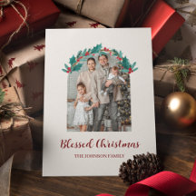 Tarjeta de Navidad Personalizada con Foto y Nombre