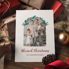 Tarjeta de Navidad Personalizada con Foto y Nombre