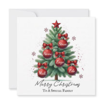 Tarjeta de Navidad personalizada con nombres de fa