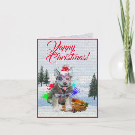 Tarjeta de navidad personalizada Cute Blue Heeler 