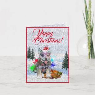 Tarjeta de navidad personalizada Cute Blue Heeler
