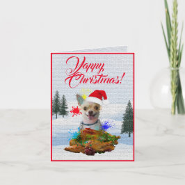 Tarjeta de navidad personalizada Cute Chihuahua Pe