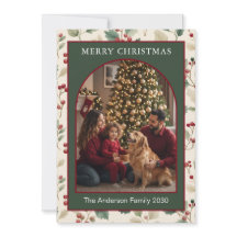 Tarjeta de Navidad personalizada de 5 fotos con ar