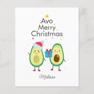Tarjeta de Navidad personalizada de aguacate diver