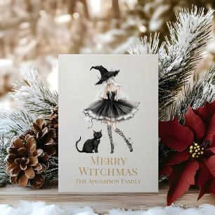 Tarjeta de Navidad personalizada de Bruja Alegre y