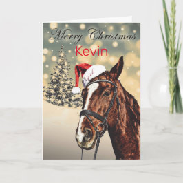 Tarjeta de Navidad personalizada de caballo