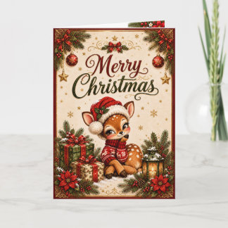 Tarjeta de Navidad personalizada de ciervo Dear Sa