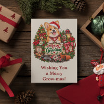 Tarjeta de Navidad personalizada de Corgi para ama