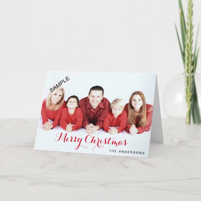 Tarjeta de Navidad personalizada de la foto (Anverso)