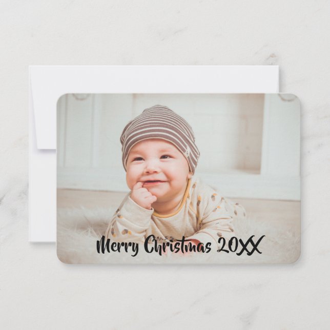 Tarjeta de Navidad personalizada de la foto de (Anverso)
