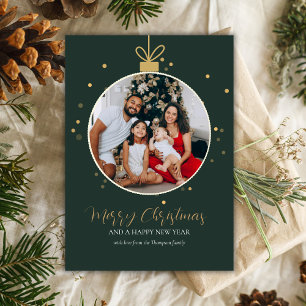 Tarjeta de Navidad personalizada de lujo con foto