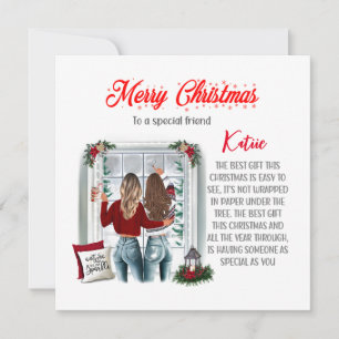 Tarjeta de Navidad Personalizada de Mejor Amigo Es