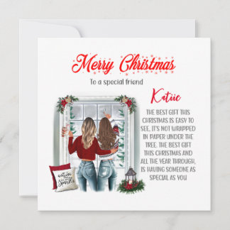 Tarjeta de Navidad Personalizada de Mejor Amigo Es