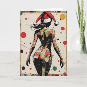 Tarjeta de Navidad personalizada de mujer abstract