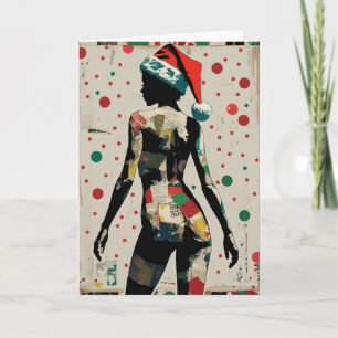 Tarjeta de Navidad personalizada de mujer abstract