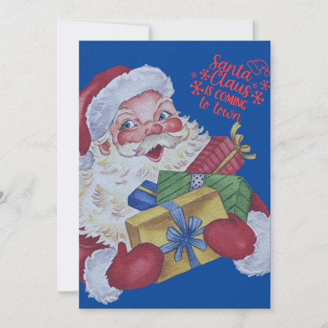 Tarjeta de Navidad personalizada de Papá Noel,  (Anverso)