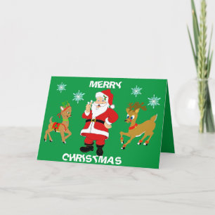Tarjeta de Navidad personalizada de Papá Noel y Re
