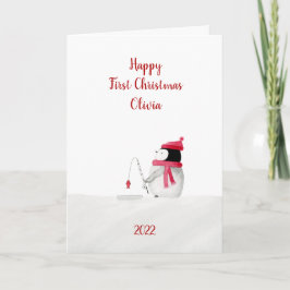 Tarjeta de Navidad personalizada de Peggy Penguin 