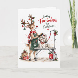Tarjeta de Navidad personalizada de peluquero de m