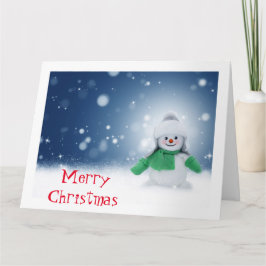 Tarjeta de Navidad personalizada del hombre de nie