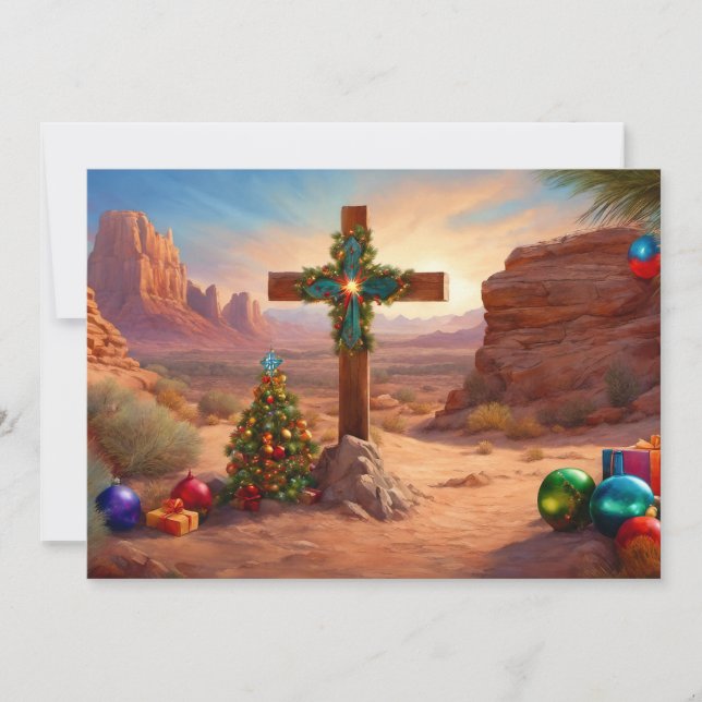 Tarjeta de Navidad personalizada del suroeste (Anverso)