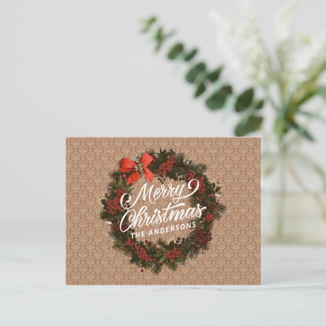 Tarjeta de Navidad Personalizada Elegante (Anverso de pie)