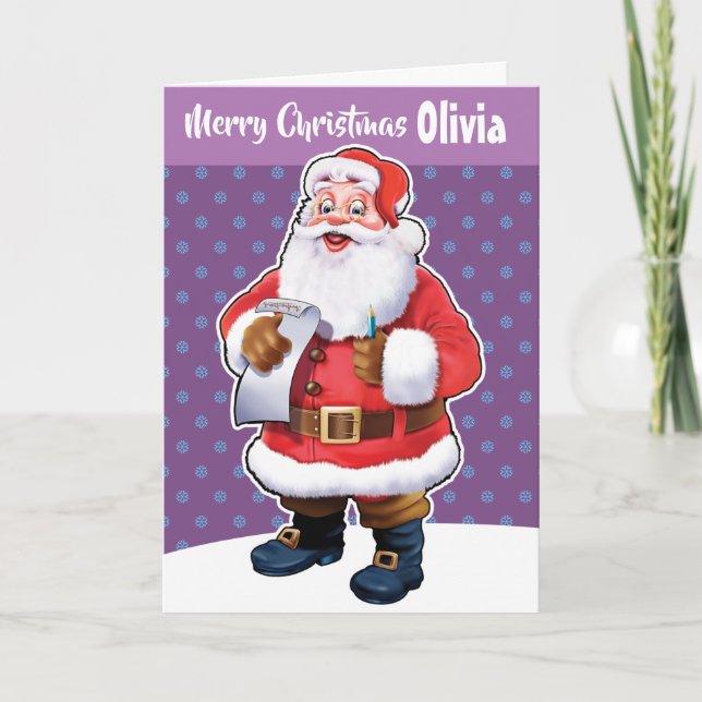 Tarjeta de Navidad personalizada "Feliz Navidad tu (Anverso)