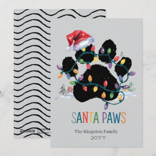 Tarjeta de Navidad Personalizada Huella de Pata de