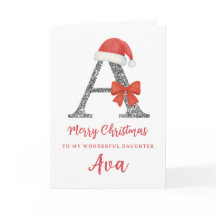 Tarjeta de Navidad Personalizada - Letra A