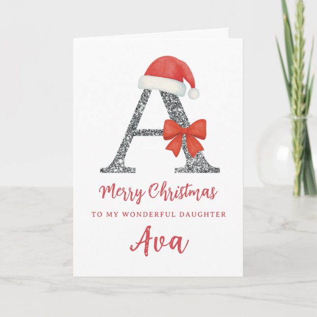 Tarjeta de Navidad Personalizada - Letra A (Anverso)