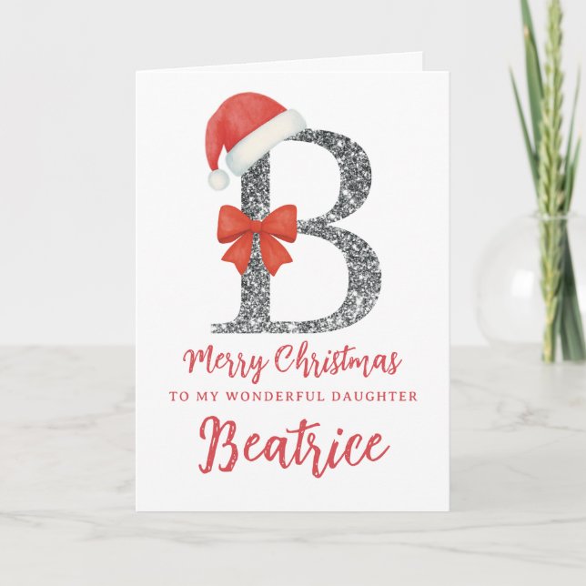 Tarjeta de Navidad Personalizada - Letra B (Anverso)