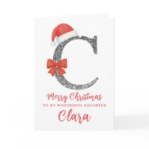 Tarjeta de Navidad Personalizada - Letra C