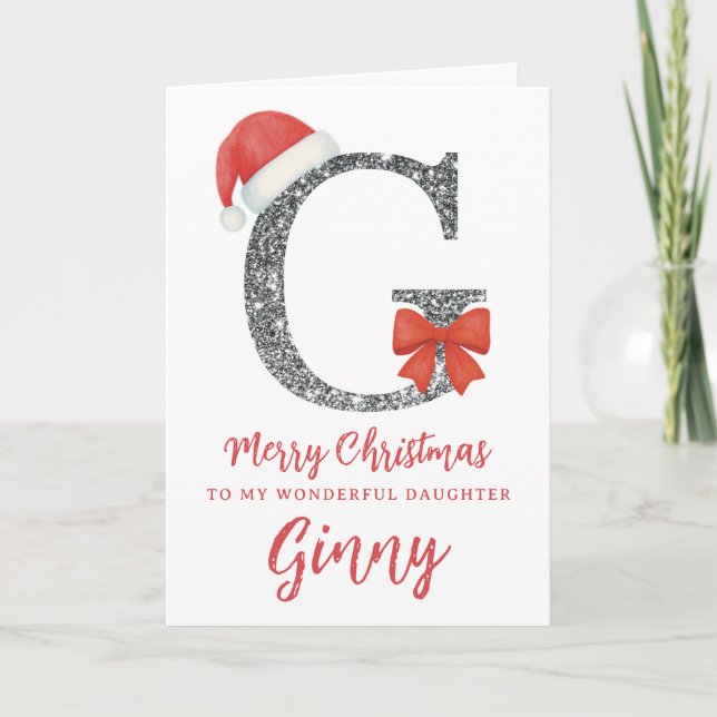 Tarjeta de Navidad Personalizada - Letra G (Anverso)