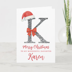 Tarjeta de Navidad Personalizada - Letra K