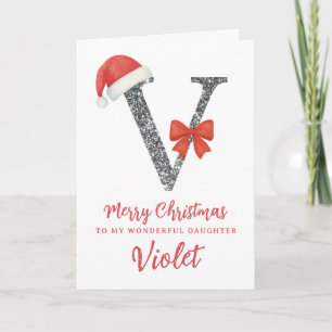 Tarjeta de Navidad Personalizada - Letra V